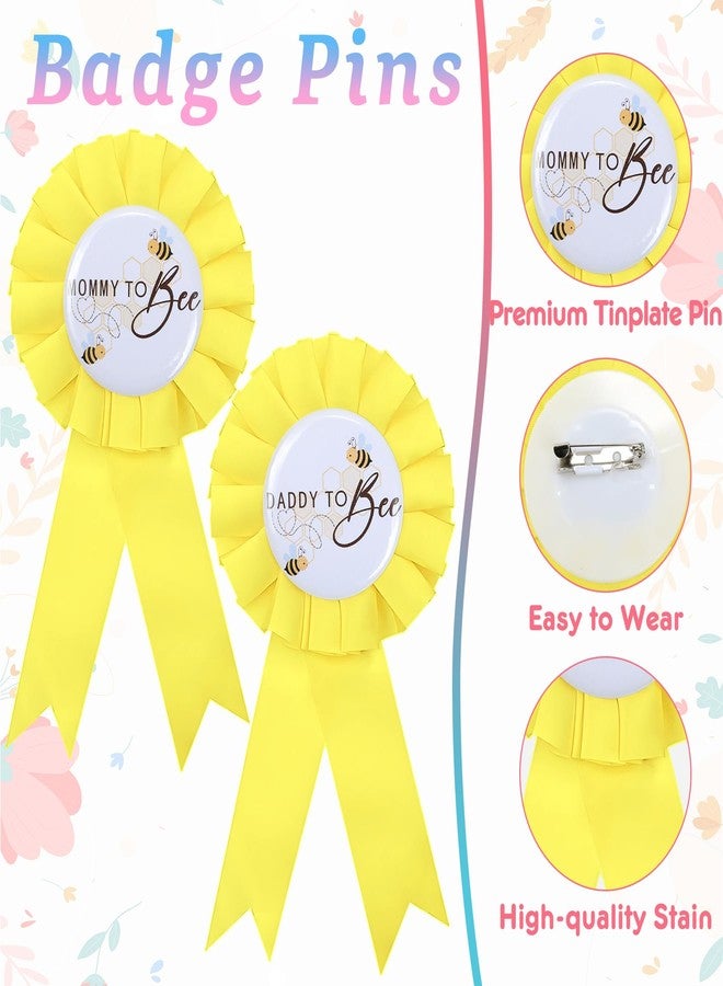 Ohmique What Will Baby Bee Gender Reveal Decorations - Mommy to Be and Daddy to Be Tinplate Badge with 50 Pcs Team Boy Team Girl Pins for Bee Gender Reveal Decorations, He or She Baby Shower Party Supplies - Image 5